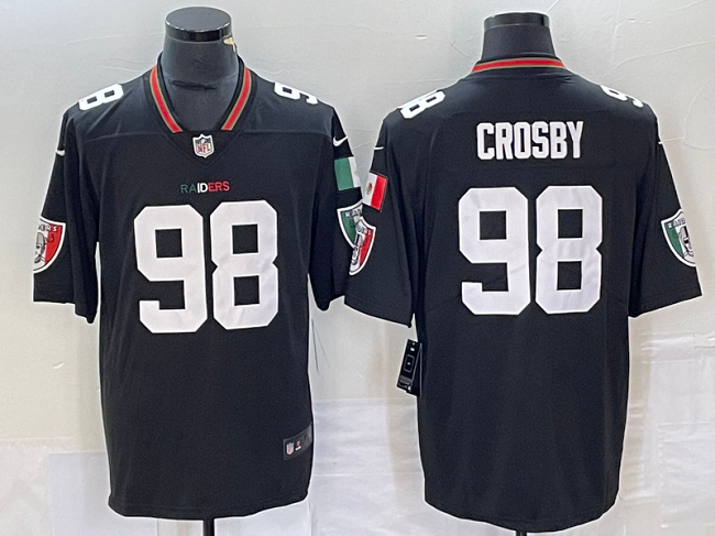 Men's Las Vegas Raiders #98 Maxx Crosby Black Mexico Vapor Limited Football Stitched Jersey